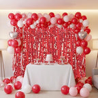Red Big Payette Sequin Backdrop Curtain 2 Panels 2ftx8ft Sparkly Glitter Party Background for Birthday Holiday Wedding Event Decorations - Image 2