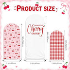 Tingjoo 3 Pcs Our Little Cherry on Top Baby Shower Arch Backdrop Cover - Image 2