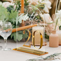 HOODO Clear Arch Wedding table numbers 1-20 with Stands, 5"x7" Arched Acrylic Signs with Gold Mirror Numbers, Clear and Gold Acrylic Table Numbers for Wedding Reception, Party, Anniversary, Event by Unknown