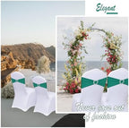 Dark Green Chair Sashes 100 Pack Spandex Green Chair Sashes Bows with Heart Buckle Slider for Wedding Banquet Party Decorations - Image 5