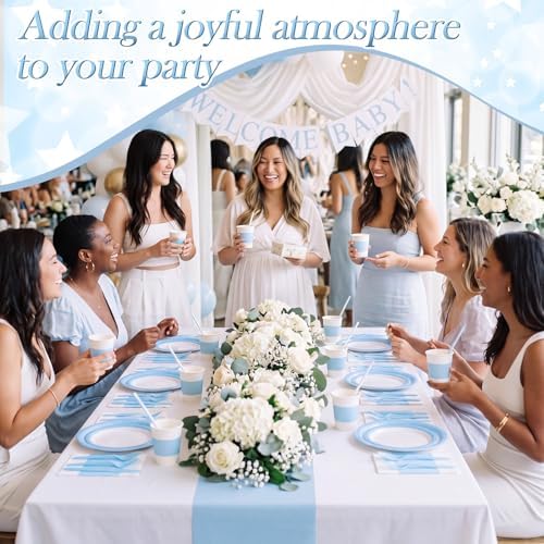 Funnymoom 452 Pcs Light Blue and White Party Decoration Supply for 50 Guest - Image 6