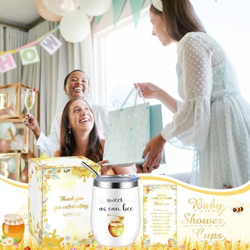 Hoolerry 6 Set Baby Shower Cups, 12oz Stainless Steel Tumbler, Bee Honey - Image 6