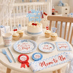 Shes Ready to Pop Baby Shower Decorations Boy All-in-1 Soda Pop Baby Shower Decorations with Balloon Arch Baby Boxes Plates Napkins Cake Toppers Tablecloth Backdrop Banner for Gender Reveal Party - Image 3