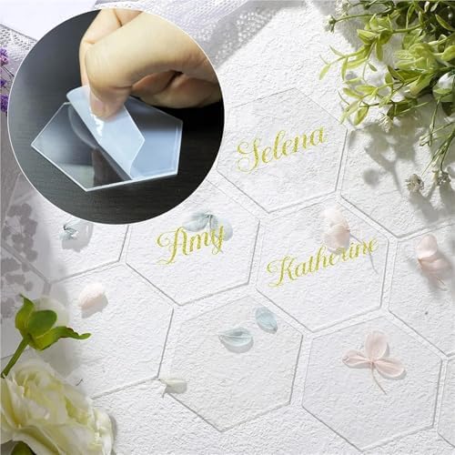 50 Pcs Clear Acrylic Place Cards for Wedding Seating, Table Name Tags DIY Decor - Image 4