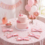 30 Set Pink Pre Rolled Silverware Set with Bow, Pink Napkins - Image 6