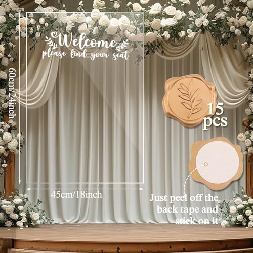 Wedding Seating Chart Display Board, 24x18Inches Acrylic Table Seating Chart for Wedding Reception, Clear Wedding Sign Seating Chart, Welcome Find Your Seat Display Board (Transparent) - Image 4