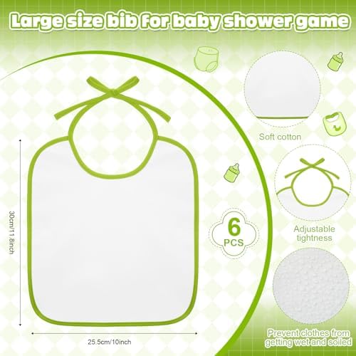 6 Sets Bottle Chug Baby Shower Games Juegos Para Plastic Baby Bottles Bibs Hat Disposable Diapers Gender Reveal Games Baby Changing Diaper Race Game Decoration (Green) - Image 3