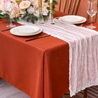Fitable 2 Pack Faux Linen Fall Tablecloths Rectangle, 60x102 Inch, Rust - Image 3
