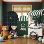 Mindsoft 2 Pcs Preppy Bear Arch Cover, Green, 6ft 7.2ft - Image 5