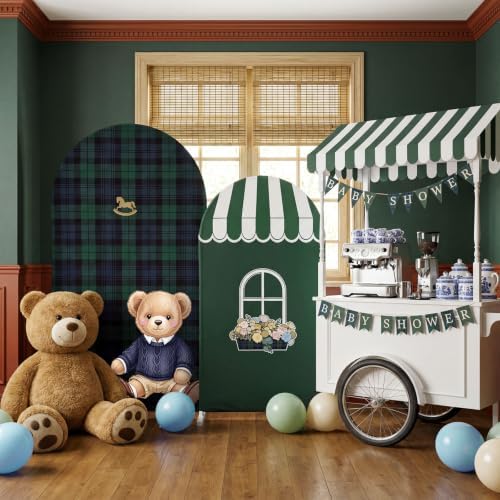 Mindsoft 2 Pcs Preppy Bear Arch Cover, Green, 6ft 7.2ft - Image 5