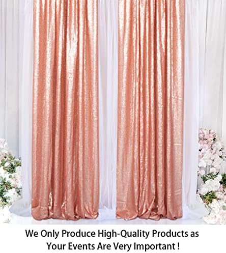 ShinyBeauty Blush Sequin Backdrop Curtains, 4 Panels, 2FTx8FT, Sparkle Photo Booth Backdrop - Image 2