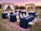 fani 6 Packs Navy Blue Stretch Table Skirts for 6 Foot Table - Image 7