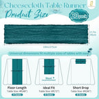 Showgeous 20 Pack Teal Cheesecloth Table Runner, 17 x 108 Inches - Image 2