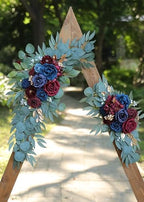 Artificial Navy Blue Wedding Arch Flower Floral Swags Set of 2 - Image 6