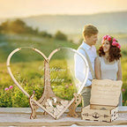 Wedding Guest Book Alternative,with Box and Small Hearts,Personalized Heart Drop Guest Sign for Rustic Wedding Decorations,Anniversary and Baby Shower(style10, Heart) - Image 4