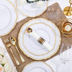 Hioasis 350 Pcs White and Gold Plastic Plates for Wedding & Party - Image 6