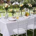 6 Pack Satin Table Cover Rectangle, White, 60 x 84 Inches - Image 4