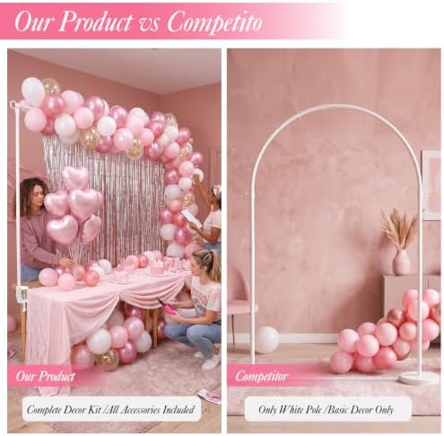 Over The Table Rod Stand with Clamps,Cute Girl Birthday Arch Set - Image 3