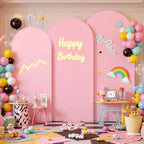 Baby Pink Arch Backdrop Cover Set of 3 Wedding Arch Covers Stretchy Backdrop Baby Shower Birthday Party 6FT 6.6FT 7.2FT Light Pink Arch Cover Spandex by LittleFunny