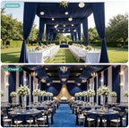 4 Panels 5ft(W) x 20ft(L) Navy Blue Ceiling Drapes for Wedding Parties - Image 3