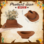 6PCS 7.4in Cowboy Hat Vase Western Table Centerpieces, Star Belt, Brown - Image 2
