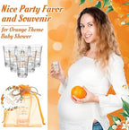Funnymoom 50 Sets Little Cutie Baby Shower Party Favors Little Cutie is On Her Way Acrylic Clear Shot Glasses with Thank You Cards and Gift Bags Orange Theme Birthday Tangerine Party Supplies - Image 4