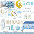 Costova Over the Moon Baby Shower Decorations – 125 PCs Moon and Star Themed Party Supplies with Balloon Garland, Cake Topper, Backdrop, Tablecloth, Moon & Star Foil Balloon, Sash, Badge - Image 2