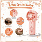 Lewtemi 25 Sets Pink Baby Shower Party Favors Mini Fans for Guests, Cute - Image 3