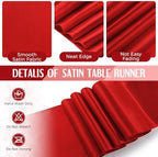 Breling 24 Pack Black and Red Tablecloths and Satin Runners Set - Image 3