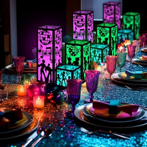 Rossesay 24 Pcs Disco Lantern Table Centerpiece for 70s Music Party Decor - Image 4