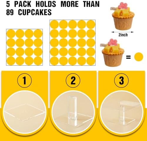 5 Tiered Dessert Table Display Set Buffet Riser Clear Acrylic Dessert - Image 6