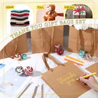 Windyun 25 Pcs Square Paper Gift Bags with Handle 10 x 10 x 10'' Large Favor Bag with DIY Thank You Tag for Wedding Christmas Bridal Shower Bridesmaid Birthday Party (Kraft) - Image 6