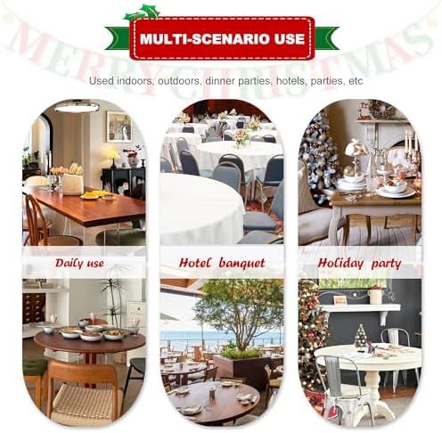 sancua 6 Pack Hunter Green Tablecloths 60x102 Inch Christmas Table Cloth - Image 7