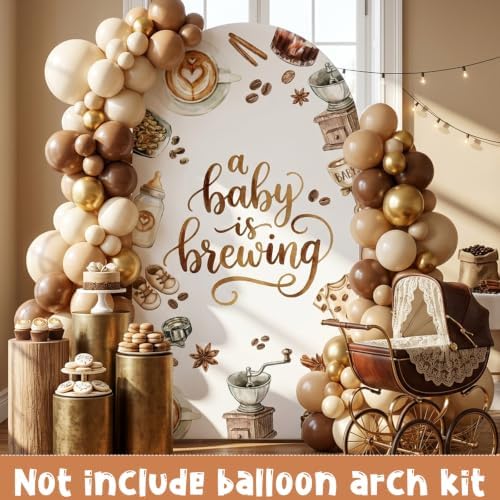 Serencatcher 7.2ft A Baby is Brewing Arch Backdrop Cover - Image 6