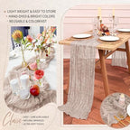 30 Pack Cheesecloth Table Runner 10FT Rosy Brown Table Runner Boho Gauze Cheese Cloth Table Runners Long Rustic Sheer Table Decorations for Wedding Party Baby Bridal Shower Birthday Holiday Home - Image 5