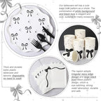 Ziliny 350 Pcs Bow Black Party Supplies Tableware Set Disposable 9'' 7'' Paper Plates 9 oz Cups Cutlery Napkins Dinnerware Set for 1st Birthday, Serve 50 (Bow, Black) - Image 3