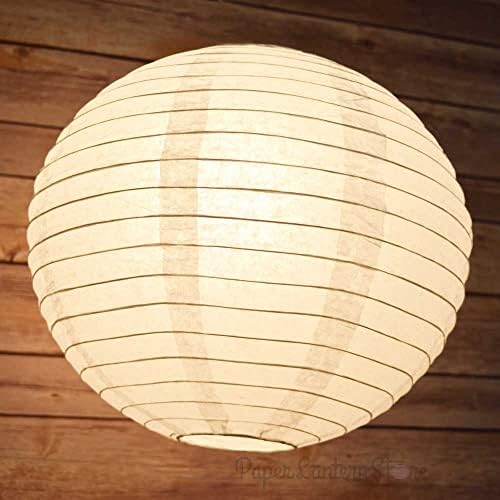PaperLanternStore.com 12" PaperLanternStore.com Warm White Paper Lantern Party Pack with Remote Controlled LED Lights (10-Pack Combo Kit) - Image 4