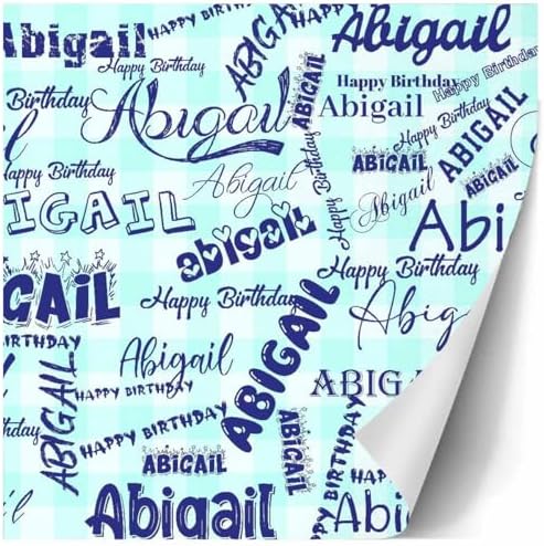 AOFUN Personalized Gift With Name Logo Mens Birthday Wrapping Paper Christmas Paper Wrap Personalized Name Text Wrapping Paper Birthday Wrapping 3 Rolls 58" x 23" - Image 3
