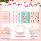 Zhanmai 48 Pcs Pink Christmas Gift Bags with Tissue Paper,Pastel - Image 3