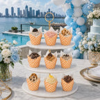 Restaurantware 2 oz Hot Orange Polka Dot Tulip Paper Baking Cups, 200 Ct - Image 3