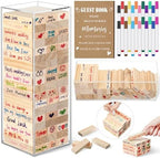 Beeveer 80 Wedding Guest Book Alternative Tumbling Tower Wooden Block, Boho by Beeveer