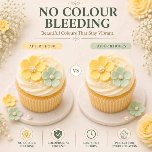 CONFECT Handmade Edible Gum Paste Flower Decorations – Spring Blossom – 60 Piece Assorted Sugar Flower Set with Pearl Centers, Hand Cut Cake Flowers for Cakes, Cupcakes, Cookies & Desserts - Image 7
