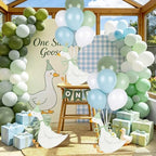 12 Sets One Silly Goose 1st Birthday Decoration Goose Balloon Stand Kit Baby Shower Centerpiece for Table with Blue and Green Balloon Gender Reveal Boy Girl Birthday Party Decor for Wedding Gift Favor - Image 6
