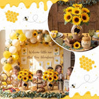 2 Set Honeybee Beehive Vase Decor Include Sunflower, Yellow - Image 6