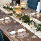 Goodluck 350 Piece Clear Gold Disposable Plastic Dinnerware Sets for Party - Image 6