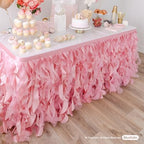 Coral Pink Tutu Table Skirt 9ft with Double Layer Organza Willows. Princess Party Decorations, Quinceanera, 1st Baby Girl Birthday Décor, Baby Shower Decor or Gender Reveal - Image 2