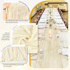 18 Pack Cheesecloth Table Runner 10FT Beige Table Runner Boho Gauze Cheese Cloth Table Runners Long Rustic Sheer Table Decorations for Wedding Party Baby Bridal Shower Birthday Holiday Home - Image 3