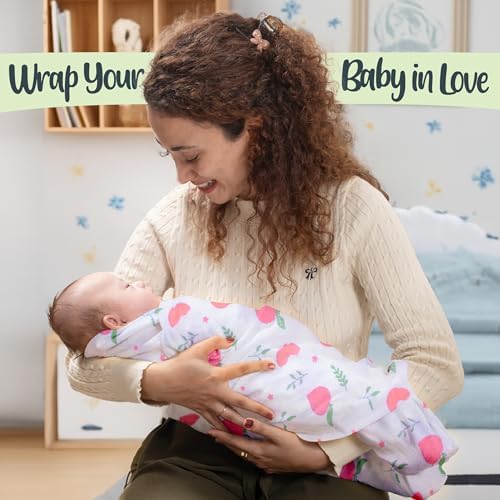 BabySparrow Muslin Swaddle Blankets 3-Pack – Pink Bird 47x47 Cotton Baby Swaddles for Newborns, Soft Breathable Receiving Blankets & Newborn Essentials, for Girls & Boys - Image 6