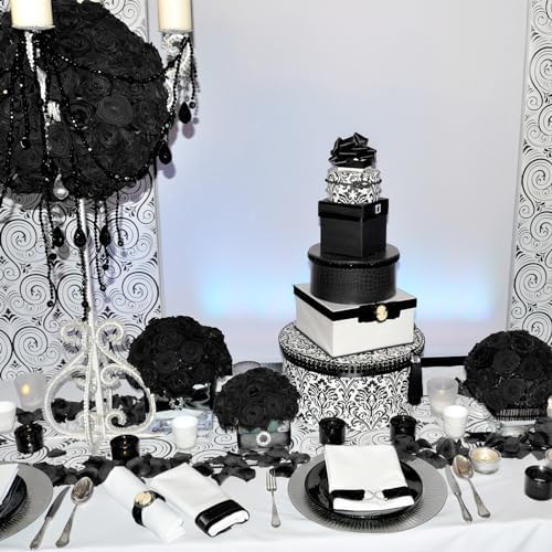100 Pcs Artificial Foam Rose Flower Faux Bouquet Wedding Fake Rose Gift for Mother's Day Women DIY Bridal Shower Party Table Birthday Home Spring Decor (Black) - Image 6