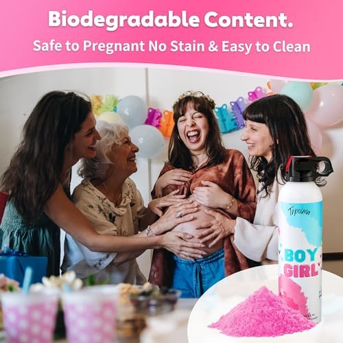 Gender Reveal Fire Extinguisher Set for Newborn Baby, 4Pcs Pink Gender Reveal Smoke Bombs, 100% Biodegradable Color Blaster for Cool Gender Reveal Ideas, Confetti Power Cannon Shooter Party Supplies - Image 6